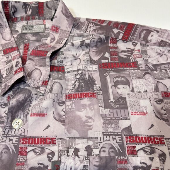 Enyce The Source Magazine Shirt Adult 3XL Y2K AOP Button Up Tupac Biggie Snoop - Picture 6 of 14